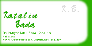 katalin bada business card